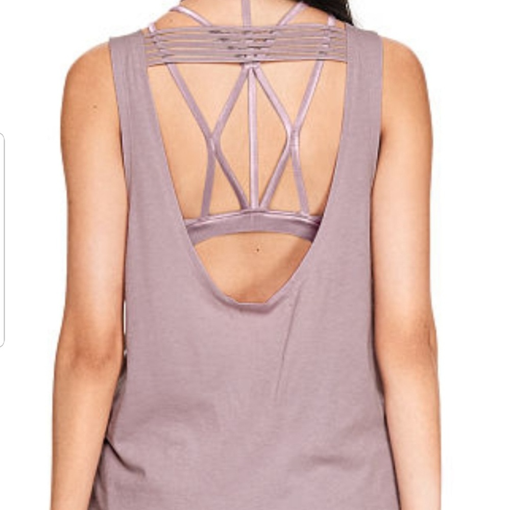 Flash Sale! VS PINK OPEN BACK SHEER STRIPE TANK